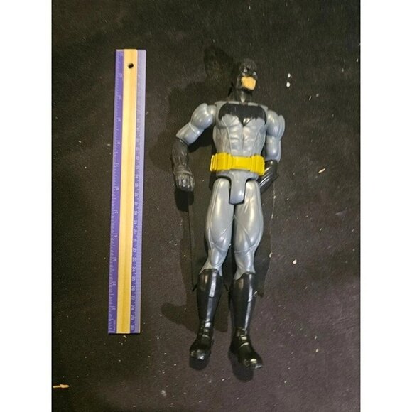 Batman Action Figure 12" Tall with Cape & Utility Belt Gray Suit DC Comics Toy - Picture 3 of 4